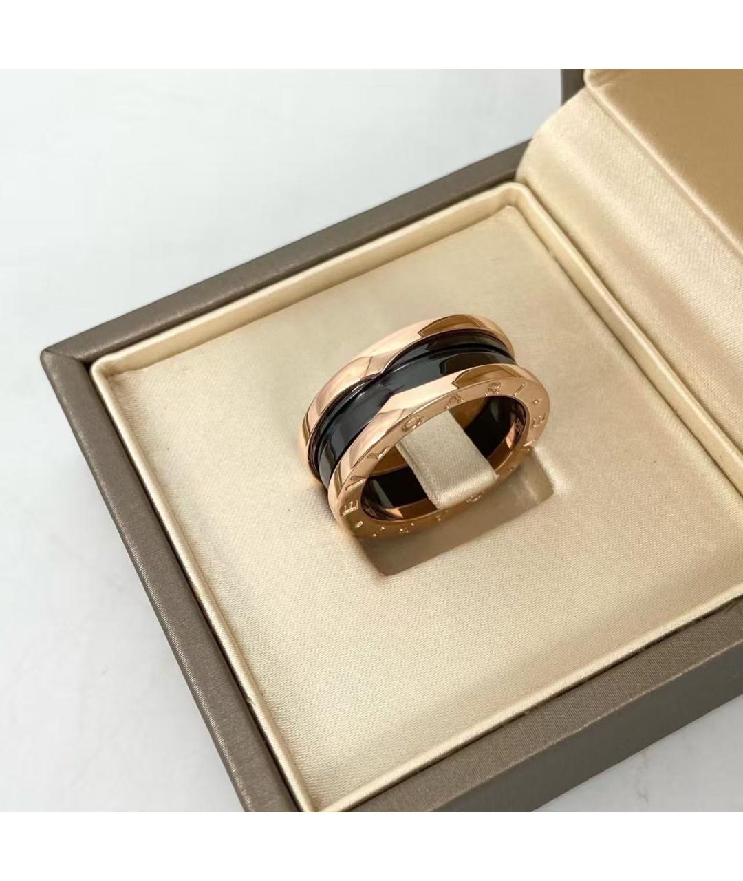 BVLGARI Черное кольцо из розового золота, фото 3