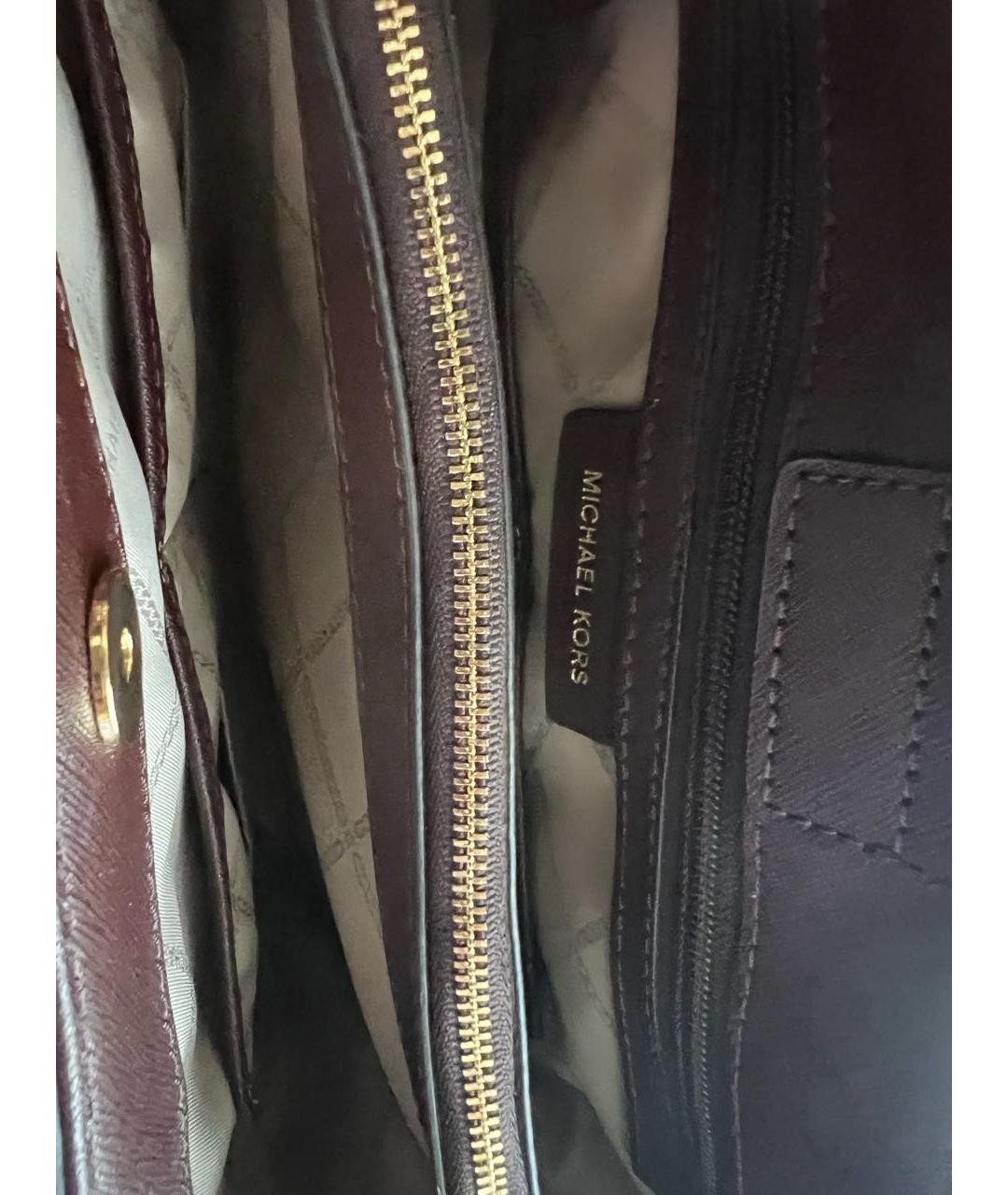 MICHAEL KORS Коричневая кожаная сумка с короткими ручками, фото 4