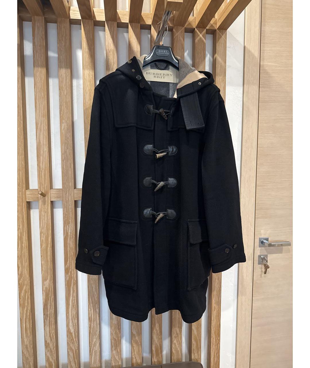 BURBERRY Черное шерстяное пальто, фото 6