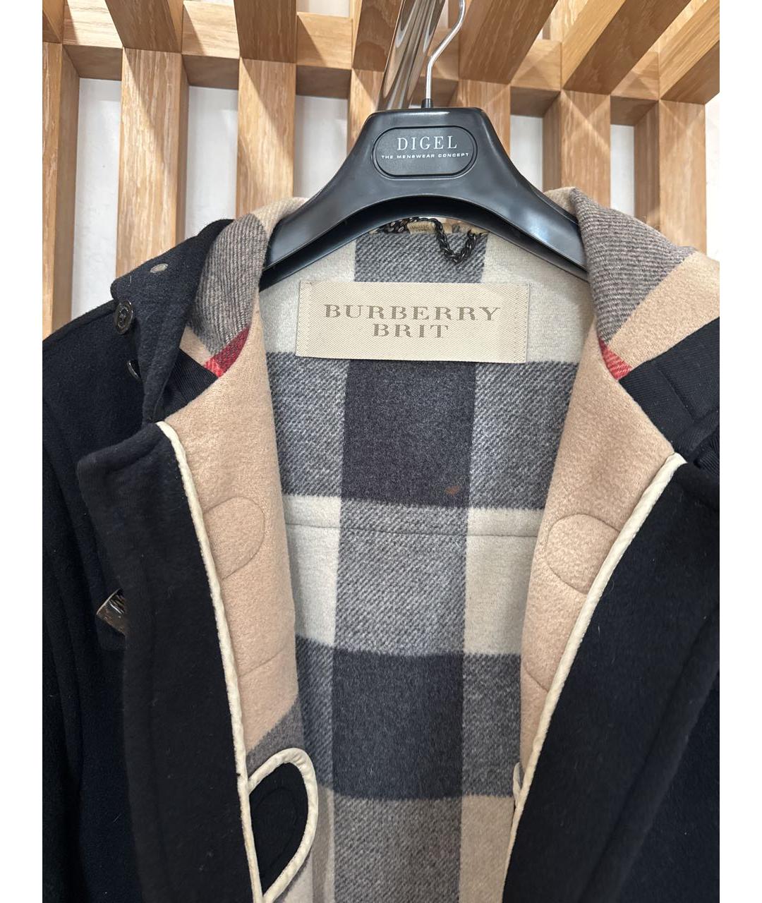 BURBERRY Черное шерстяное пальто, фото 3