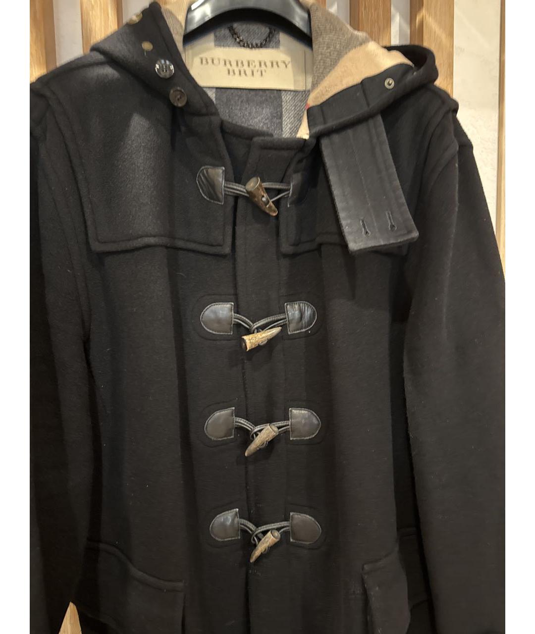 BURBERRY Черное шерстяное пальто, фото 5