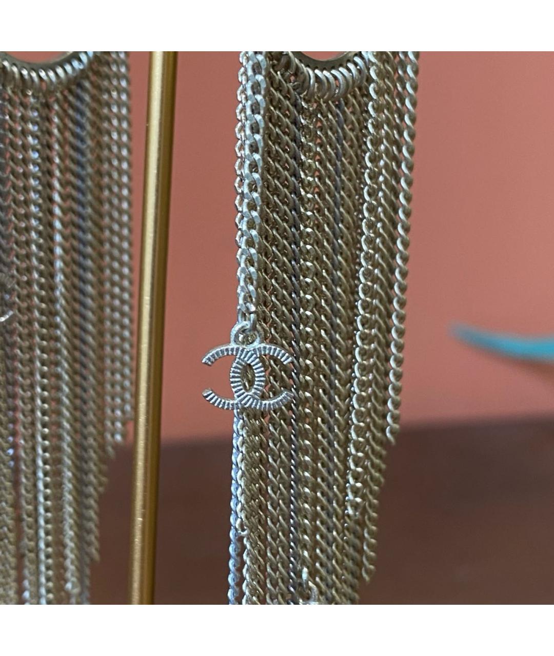 CHANEL Серебряные металлические серьги, фото 2