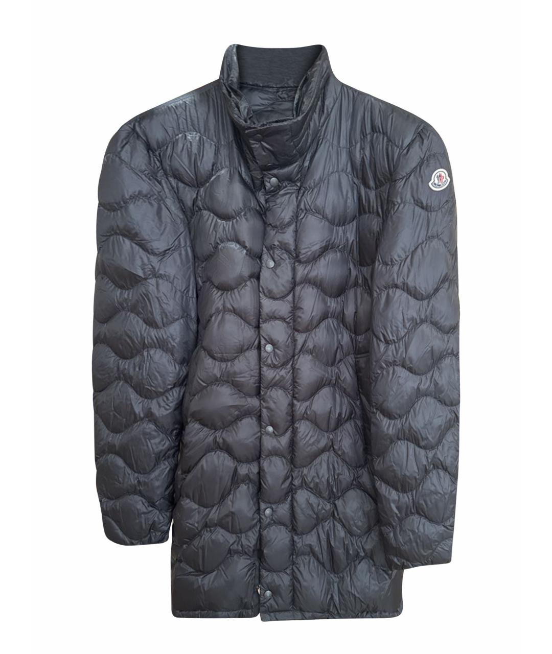 MONCLER Черный полиэстеровый пуховик, фото 1