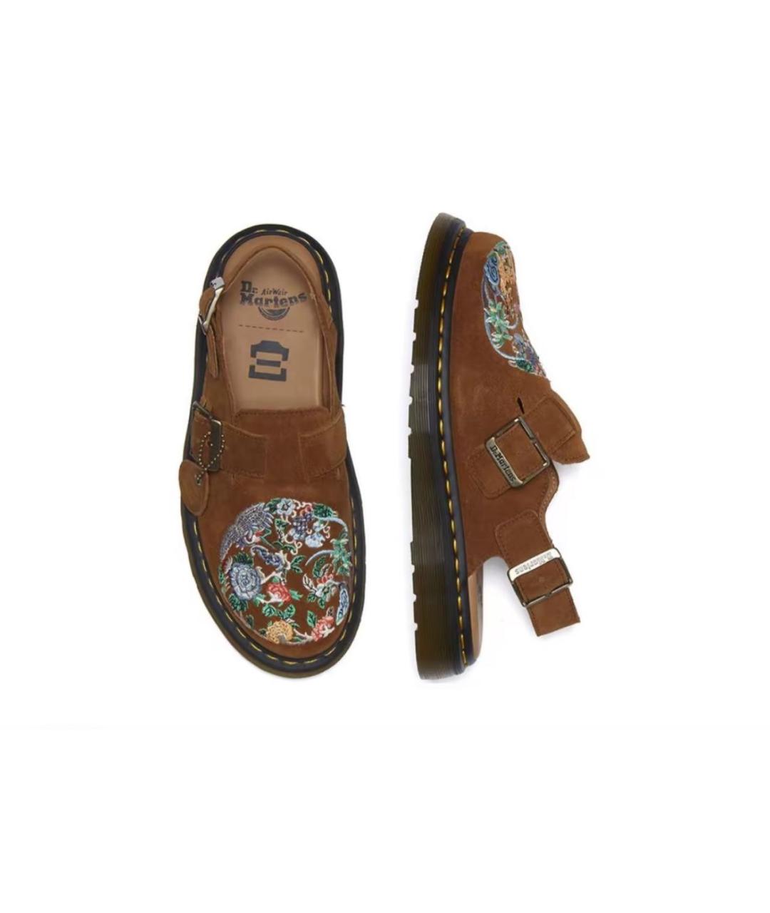 DR. MARTENS Коричневые замшевые сабо, фото 4