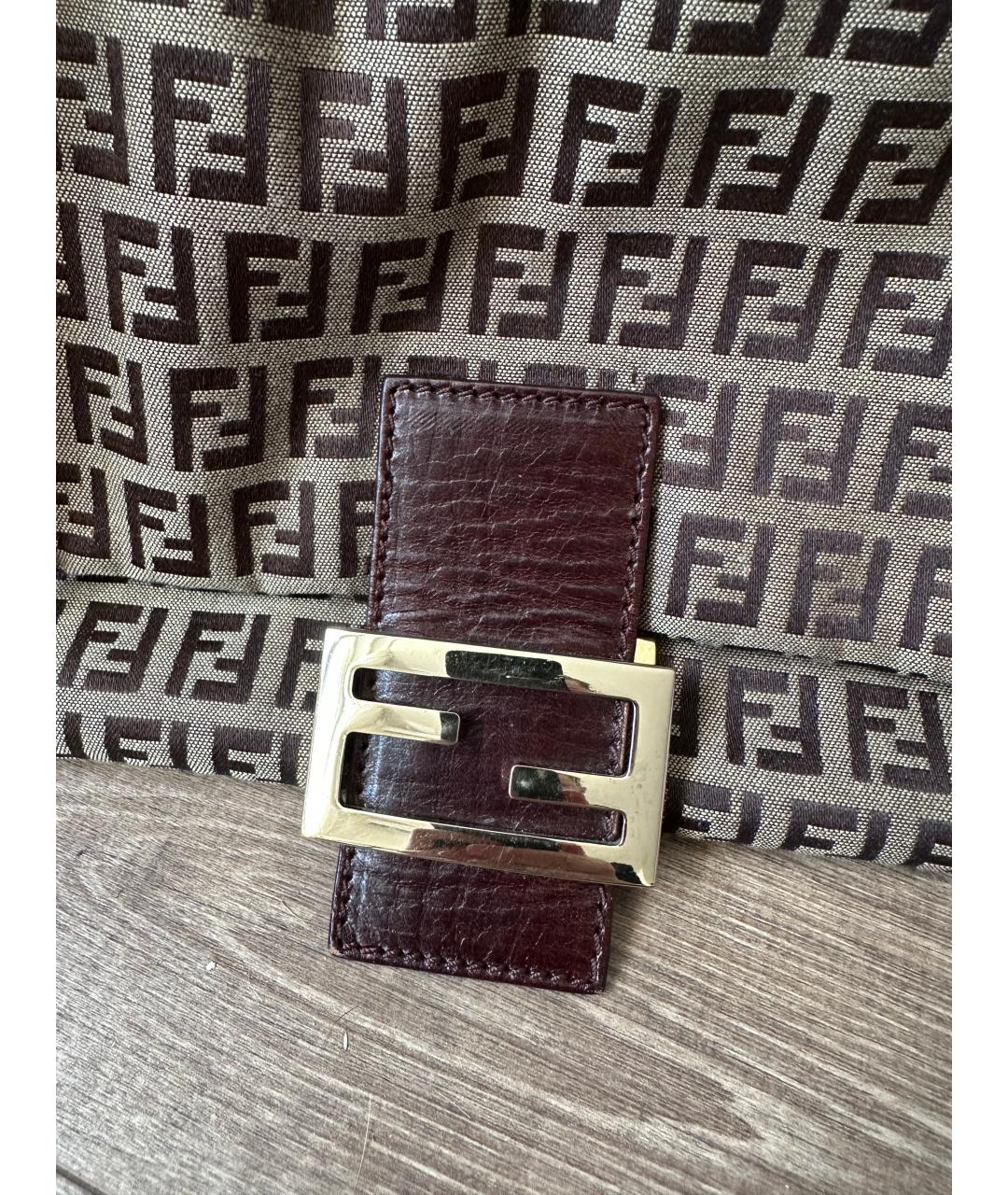 FENDI Коричневая тканевая сумка через плечо, фото 3