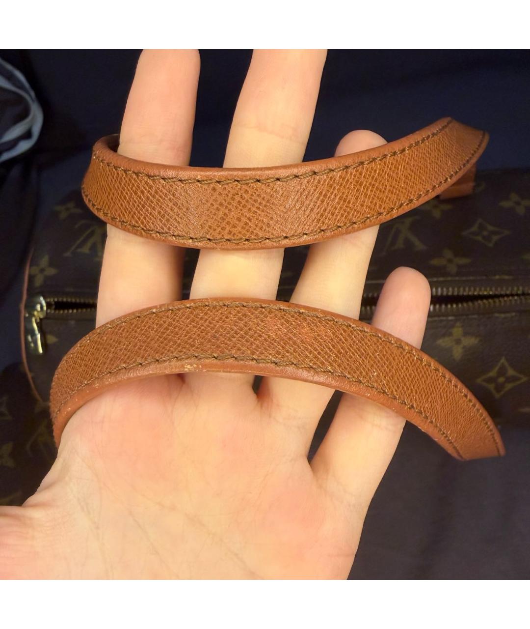LOUIS VUITTON Коричневая кожаная сумка с короткими ручками, фото 7