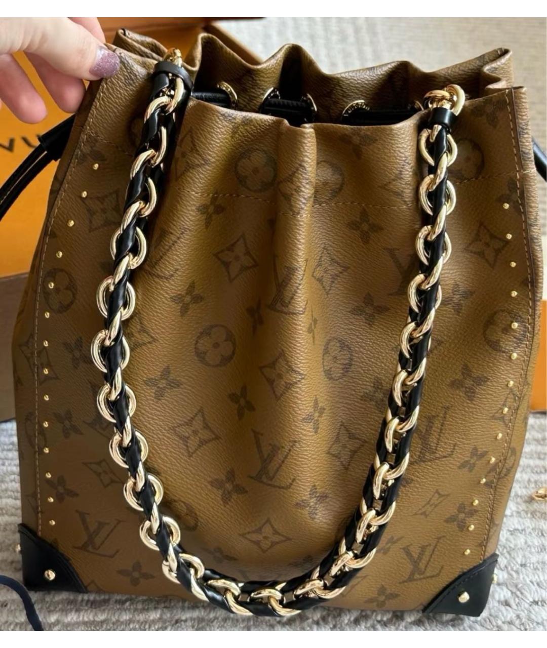 LOUIS VUITTON Коричневая сумка тоут, фото 7