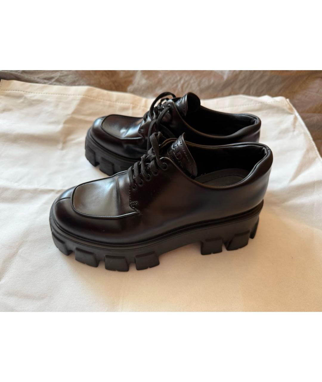PRADA Черные кожаные брогги и оксфорды, фото 9