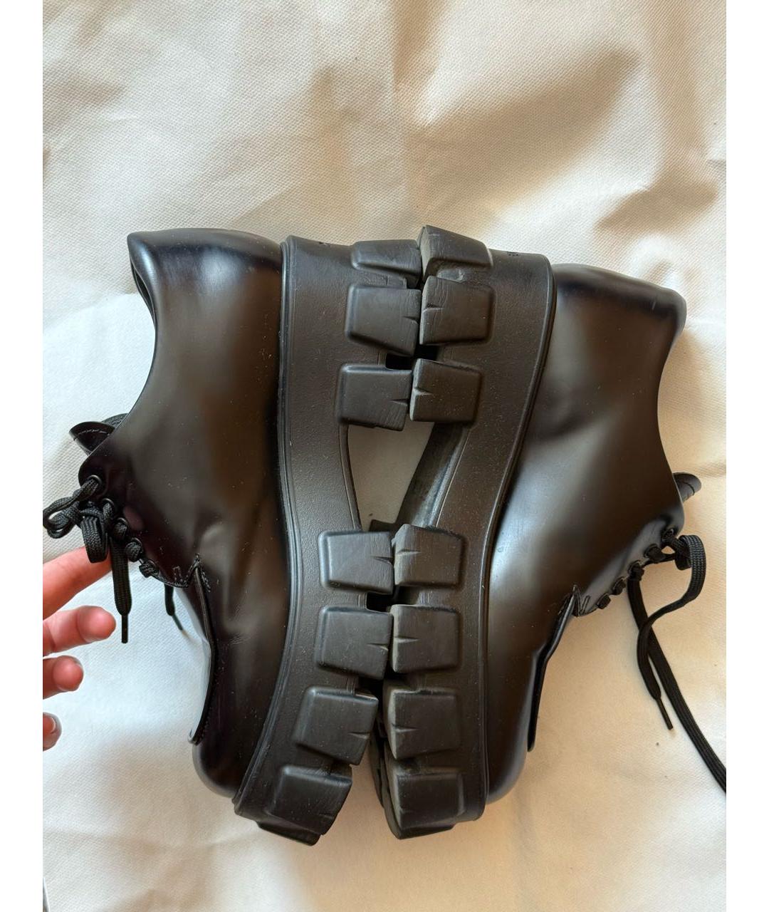 PRADA Черные кожаные брогги и оксфорды, фото 8