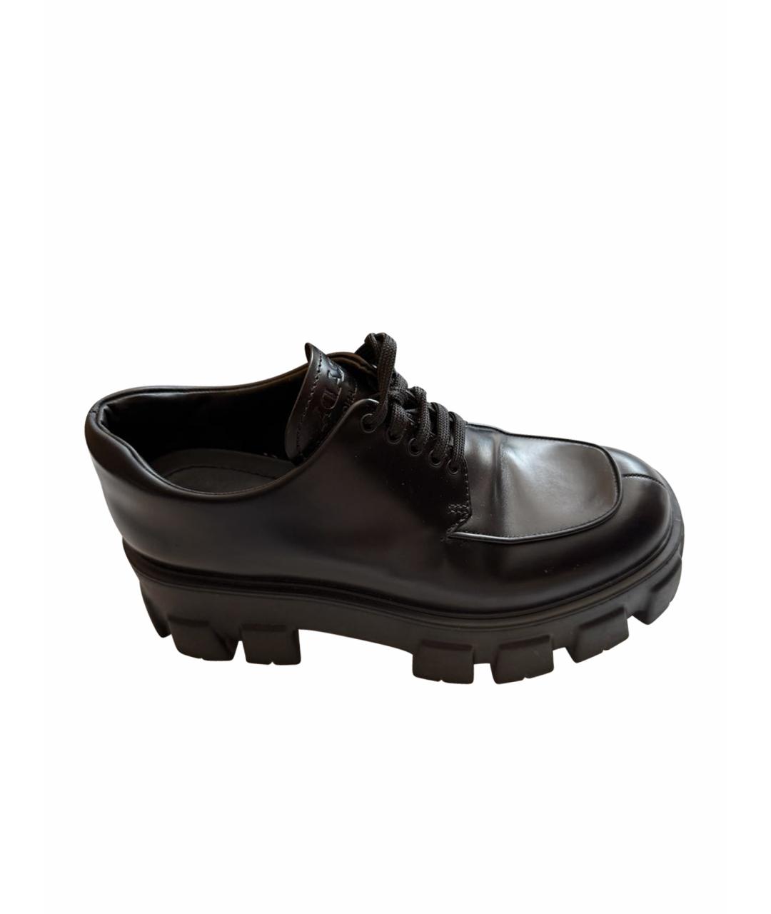 PRADA Черные кожаные брогги и оксфорды, фото 1