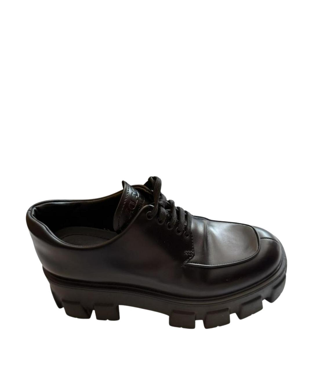 PRADA Черные кожаные брогги и оксфорды, фото 1