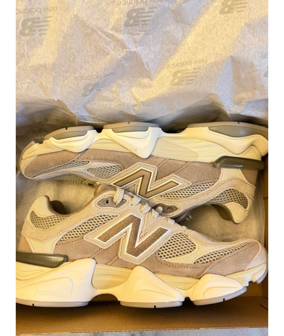 NEW BALANCE Бежевые замшевые низкие кроссовки / кеды, фото 3
