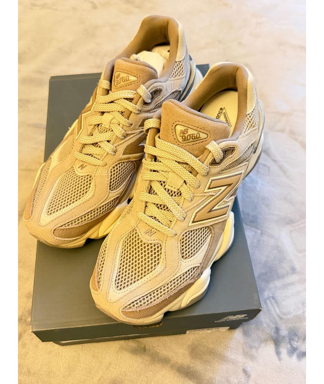 NEW BALANCE Бежевые замшевые низкие кроссовки / кеды, фото 4