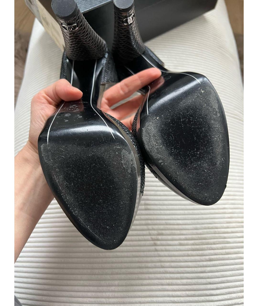 CHANEL Хаки кожаные босоножки, фото 4