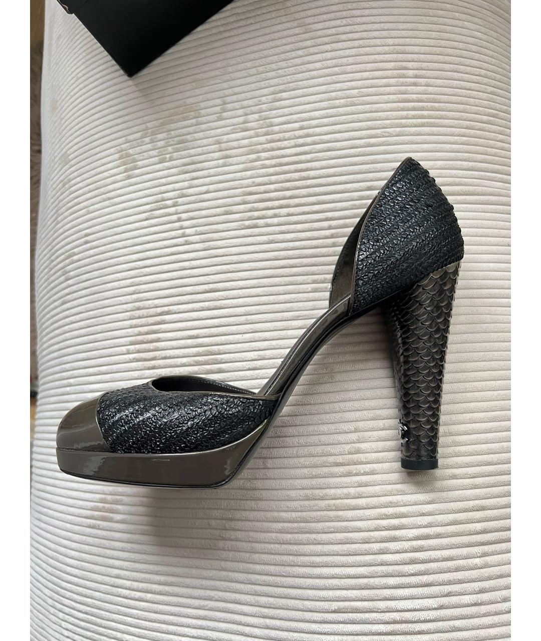 CHANEL Хаки кожаные босоножки, фото 9