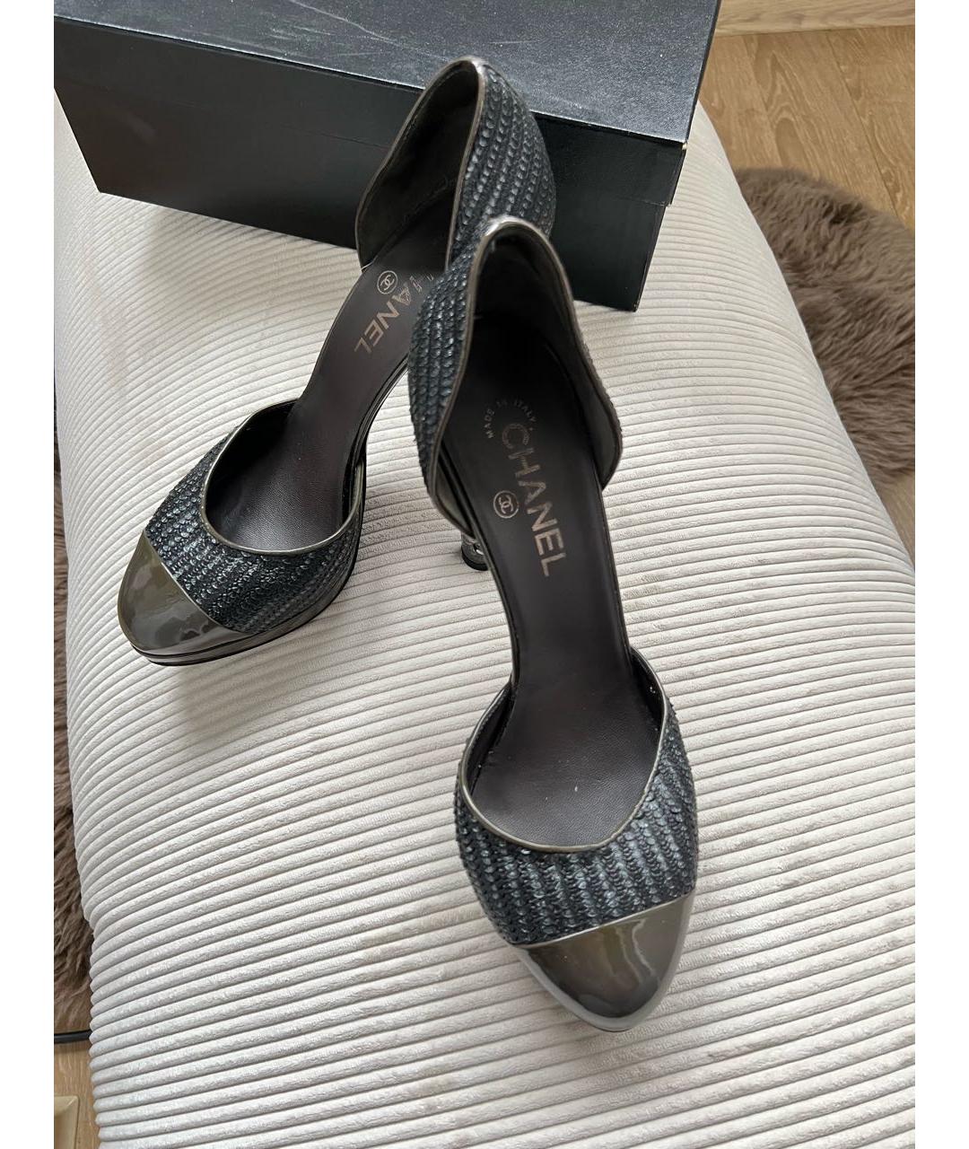 CHANEL Хаки кожаные босоножки, фото 8