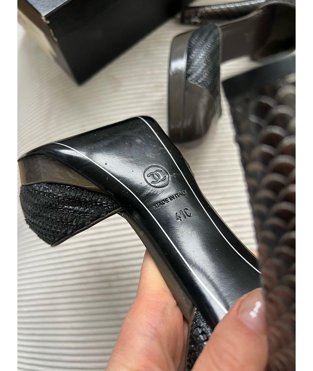 CHANEL Хаки кожаные босоножки, фото 5