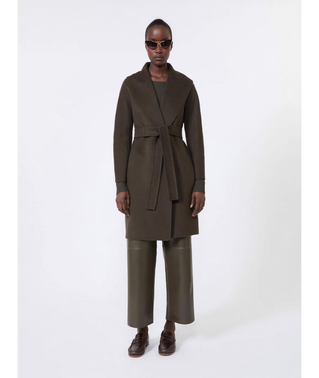 'S MAX MARA Зеленое шерстяное пальто, фото 2