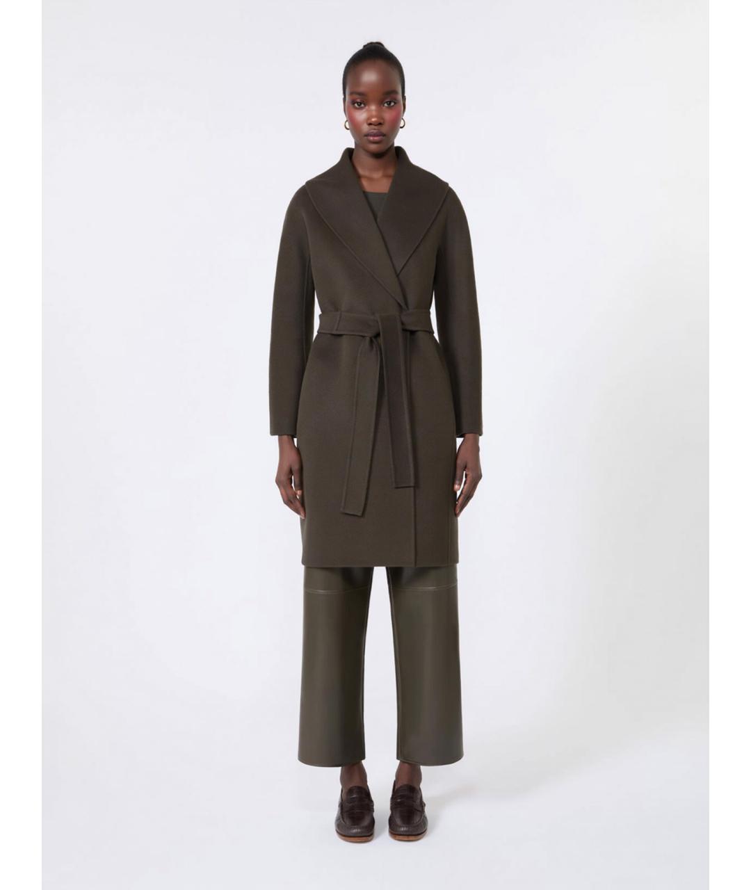 'S MAX MARA Зеленое шерстяное пальто, фото 3