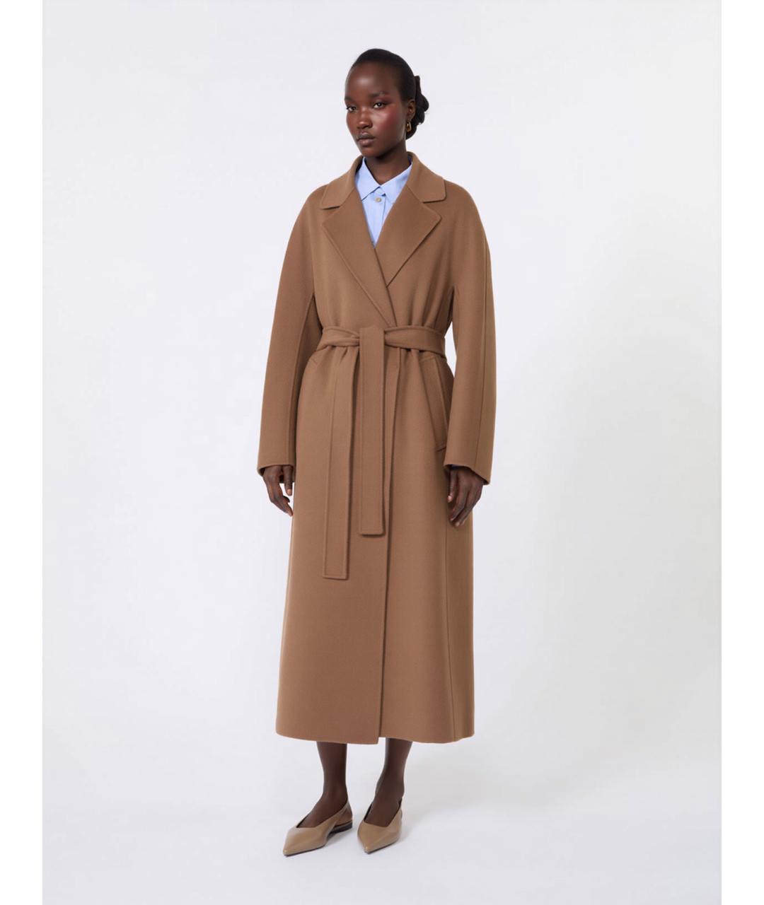 'S MAX MARA Бежевое шерстяное пальто, фото 2