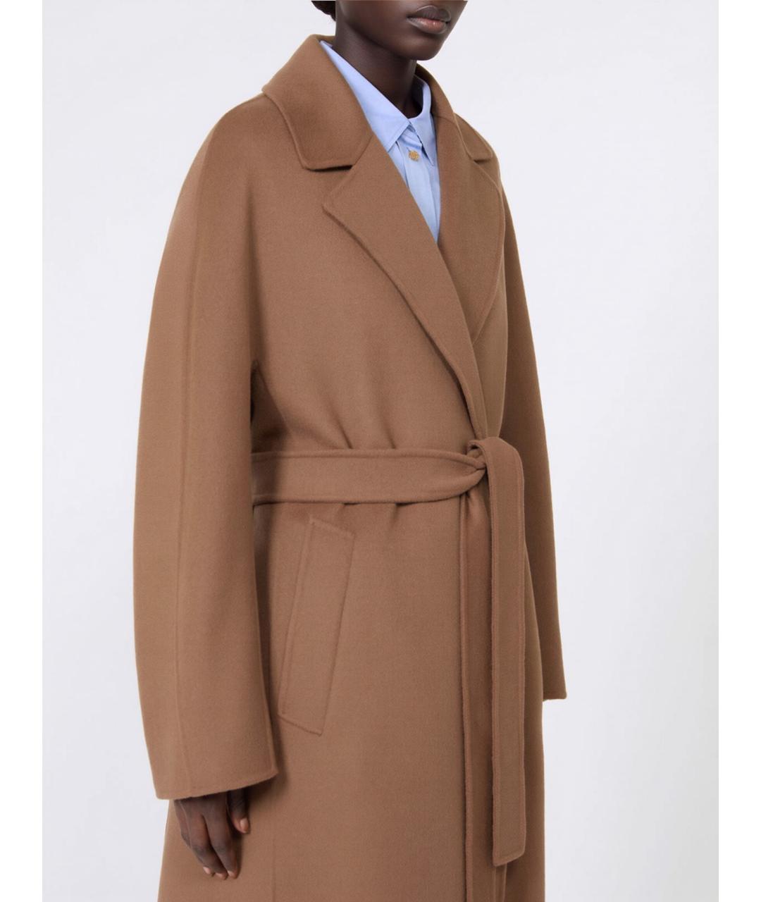 'S MAX MARA Бежевое шерстяное пальто, фото 4