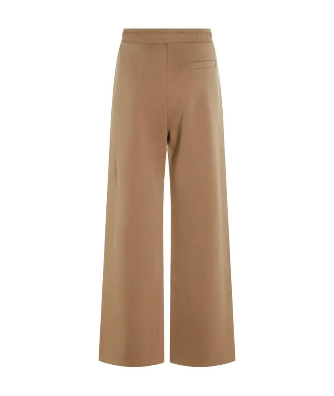 'S MAX MARA Бежевые хлопковые прямые брюки, фото 2