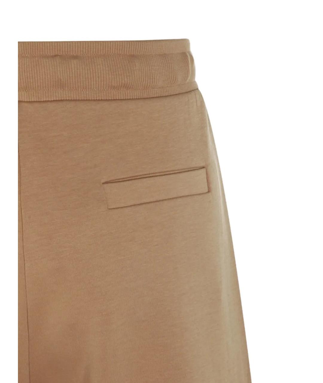 'S MAX MARA Бежевые хлопковые прямые брюки, фото 3