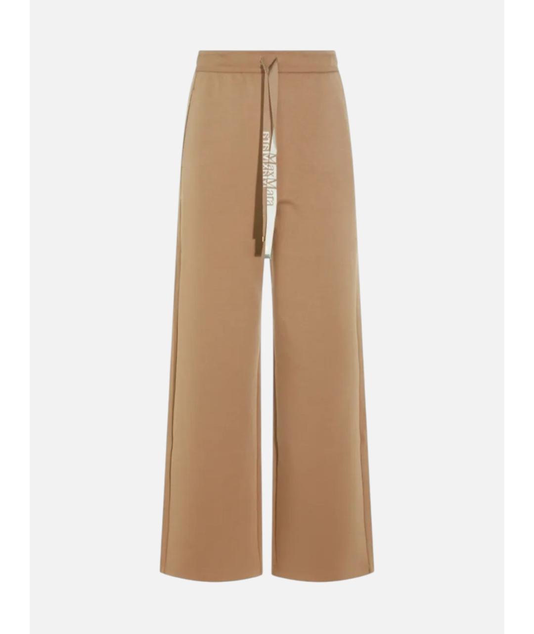'S MAX MARA Бежевые хлопковые прямые брюки, фото 1