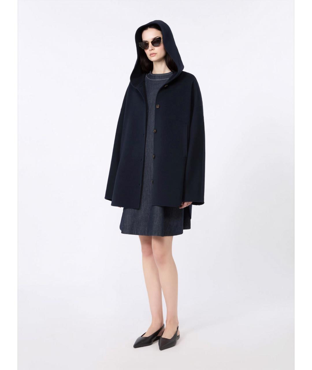 'S MAX MARA Темно-синее шерстяное пальто, фото 2