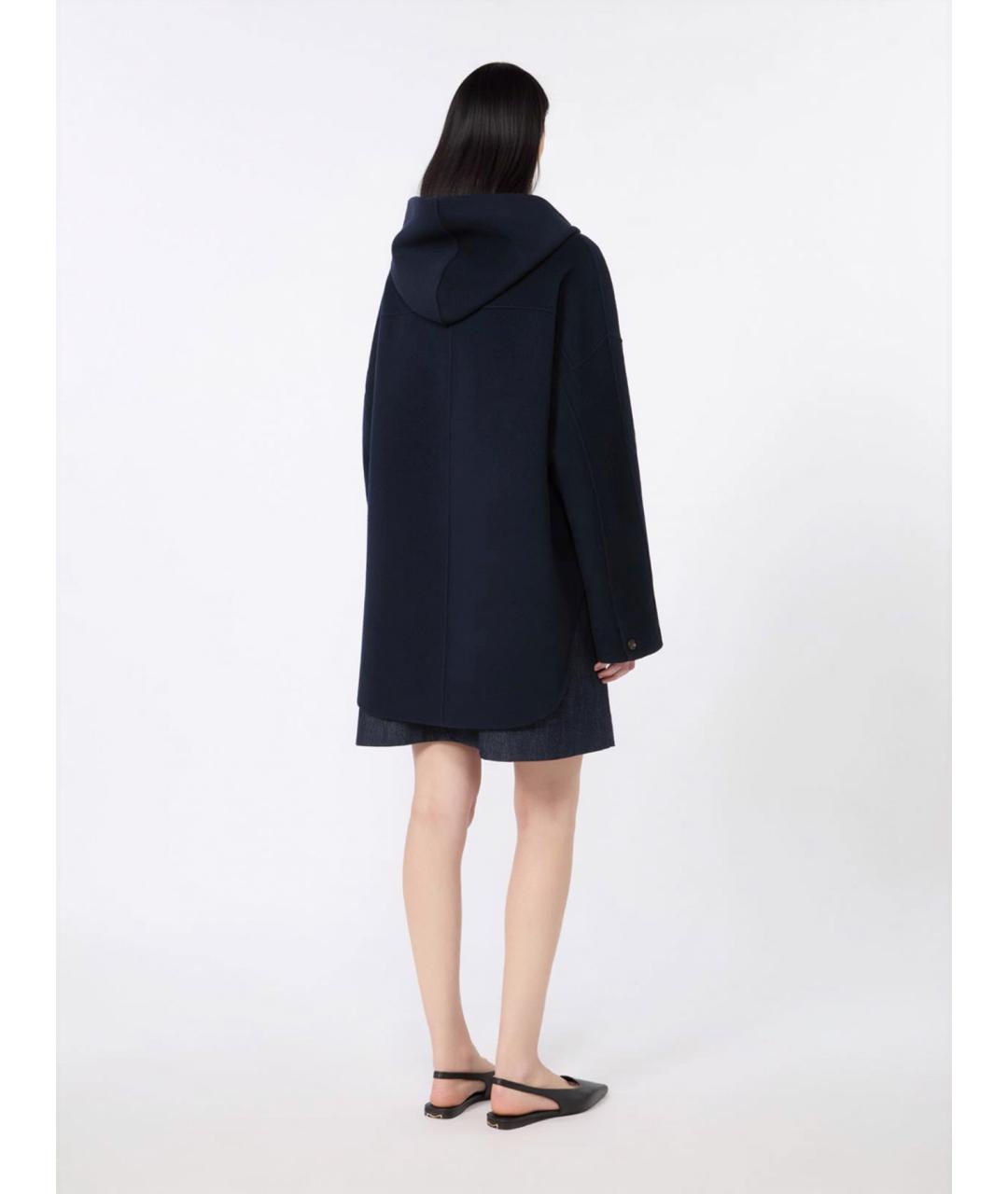 'S MAX MARA Темно-синее шерстяное пальто, фото 4