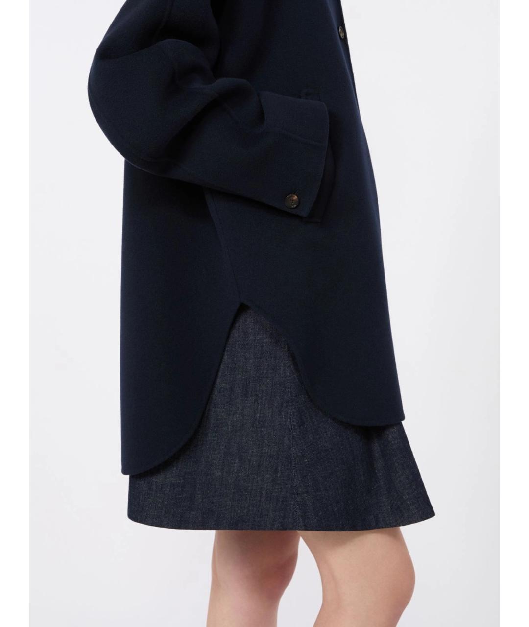 'S MAX MARA Темно-синее шерстяное пальто, фото 5