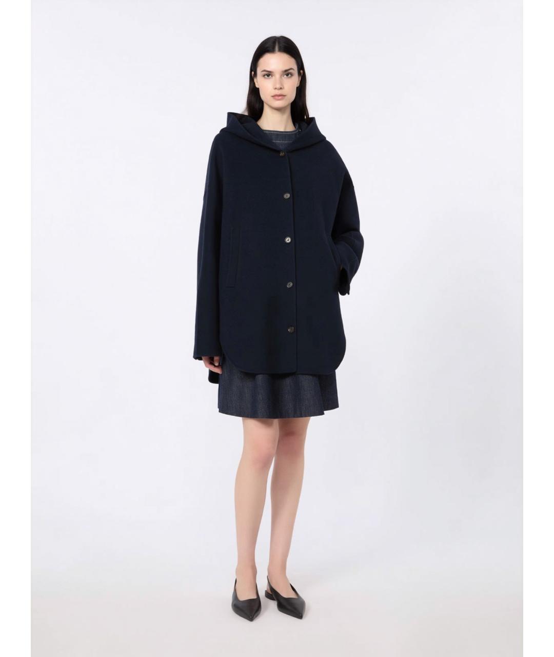 'S MAX MARA Темно-синее шерстяное пальто, фото 3