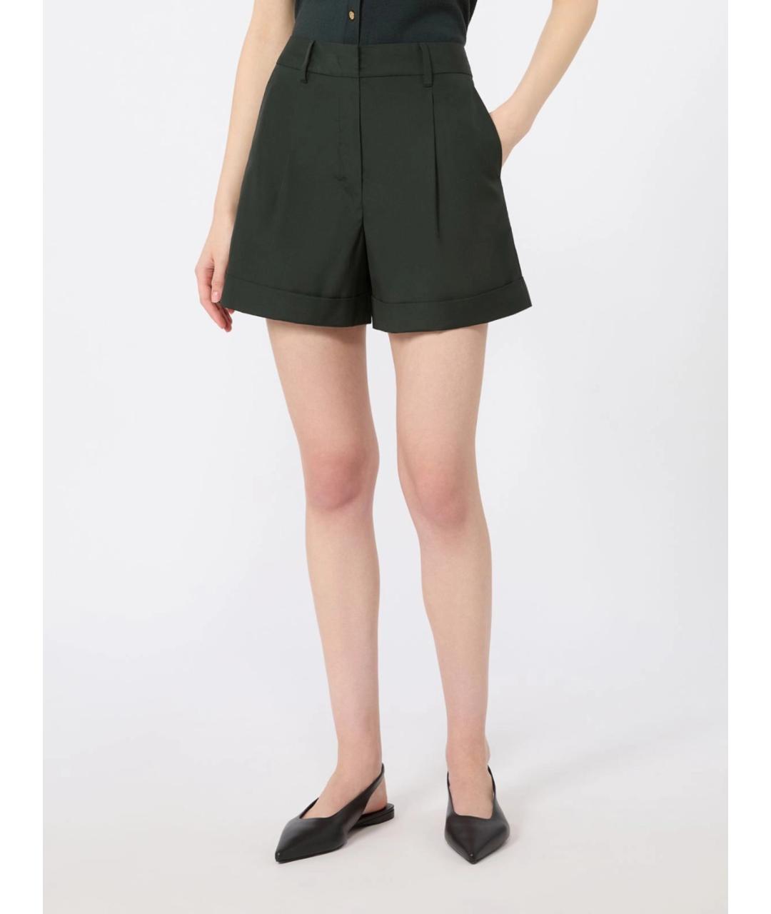 'S MAX MARA Зеленые хлопковые шорты, фото 3