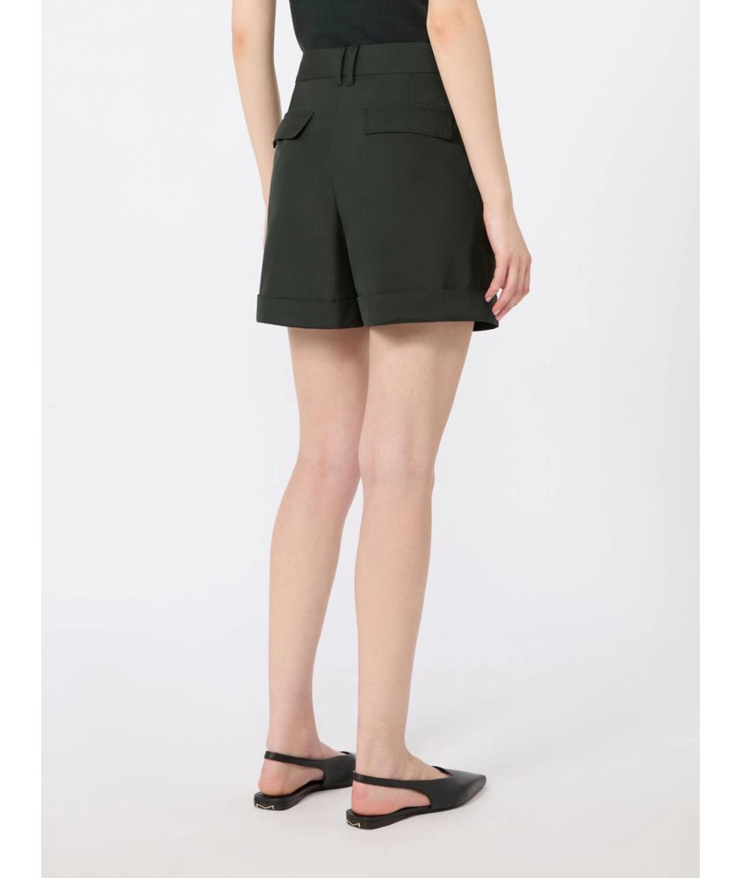 'S MAX MARA Зеленые хлопковые шорты, фото 4