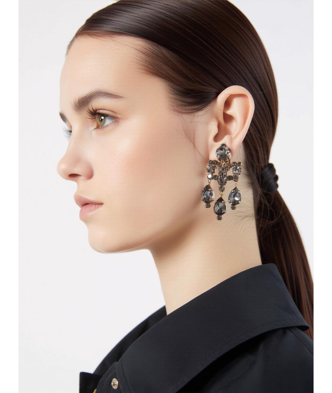 'S MAX MARA Серые металлические серьги, фото 2