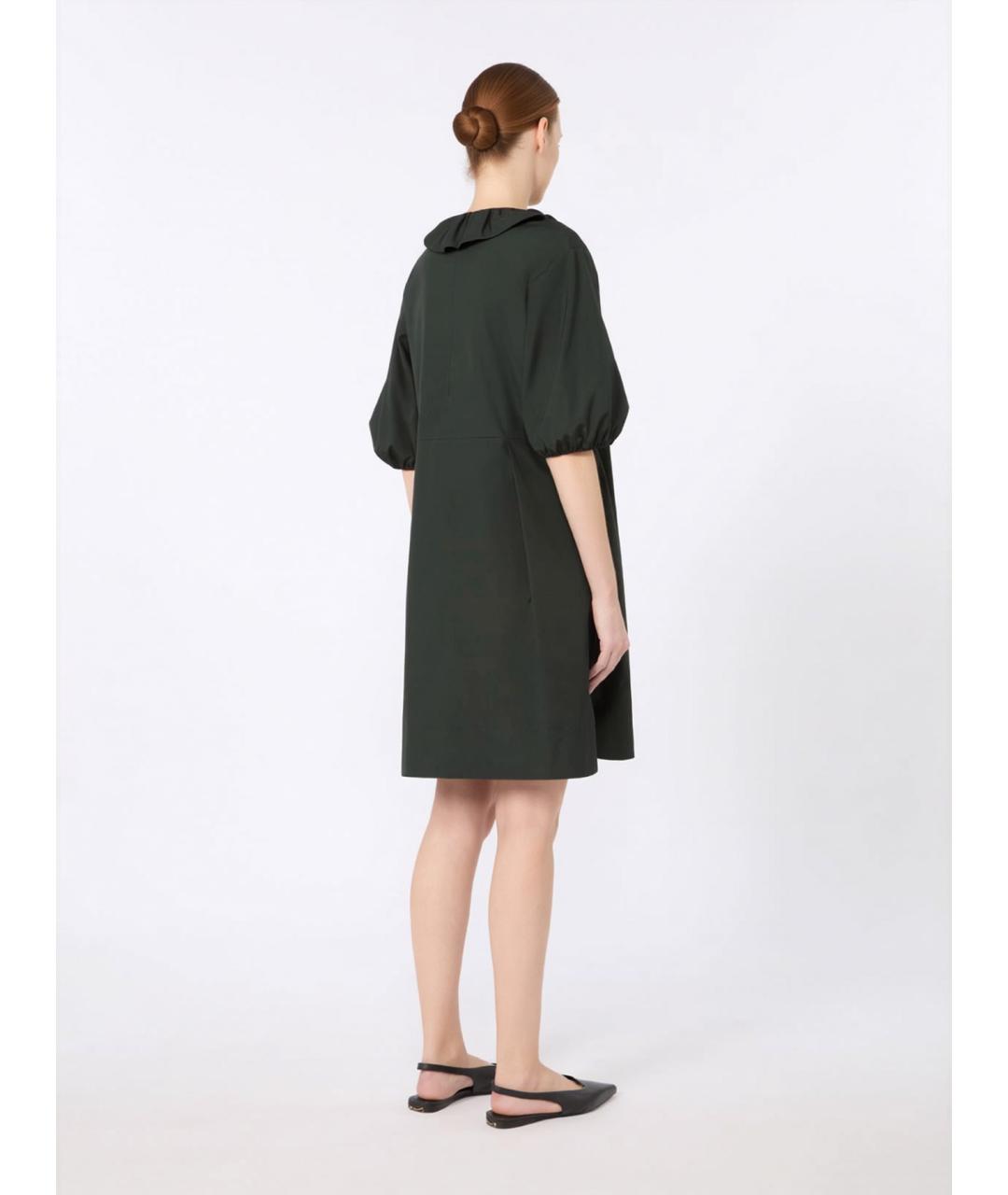 'S MAX MARA Зеленое хлопковое повседневное платье, фото 4