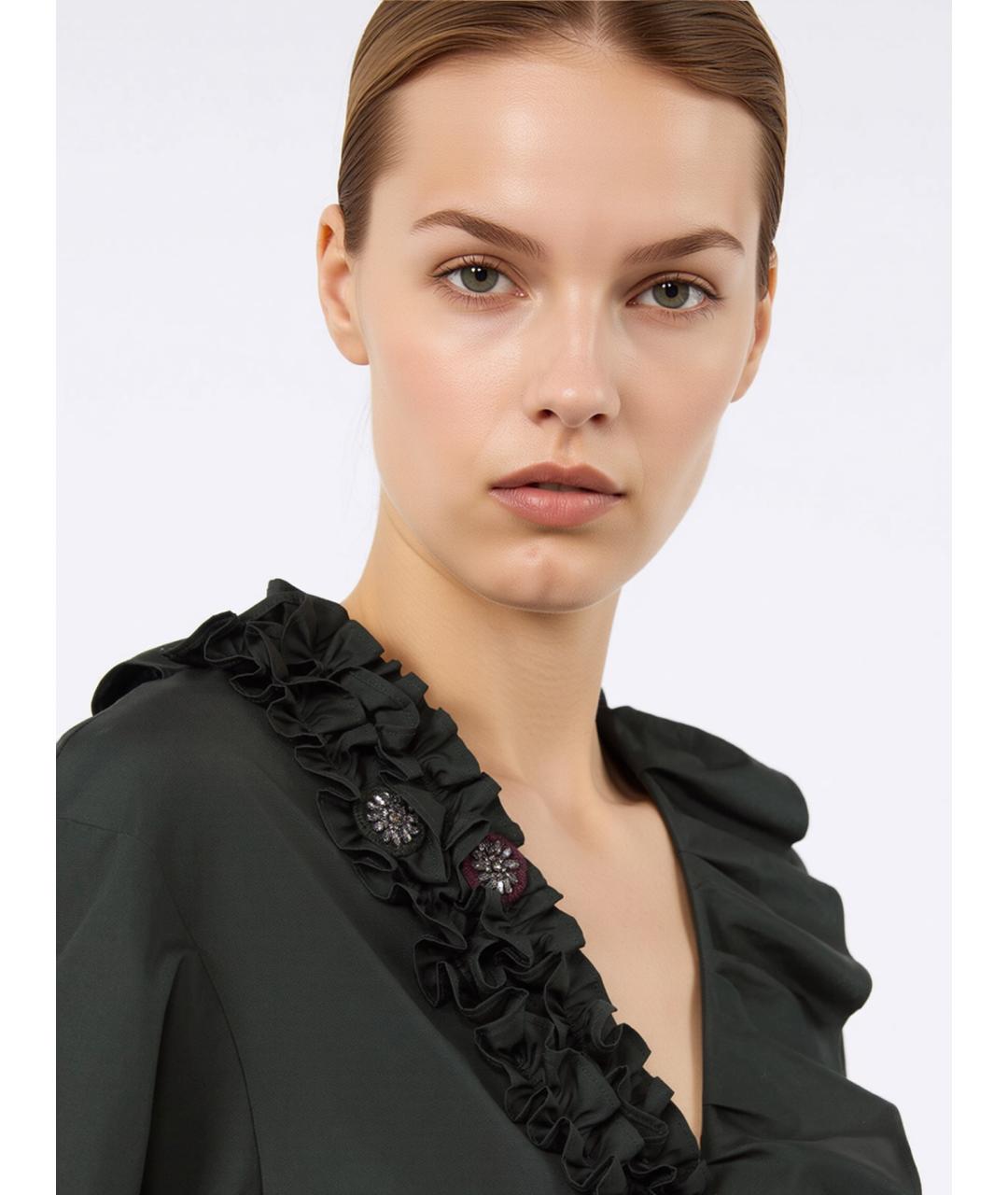 'S MAX MARA Зеленое хлопковое повседневное платье, фото 5