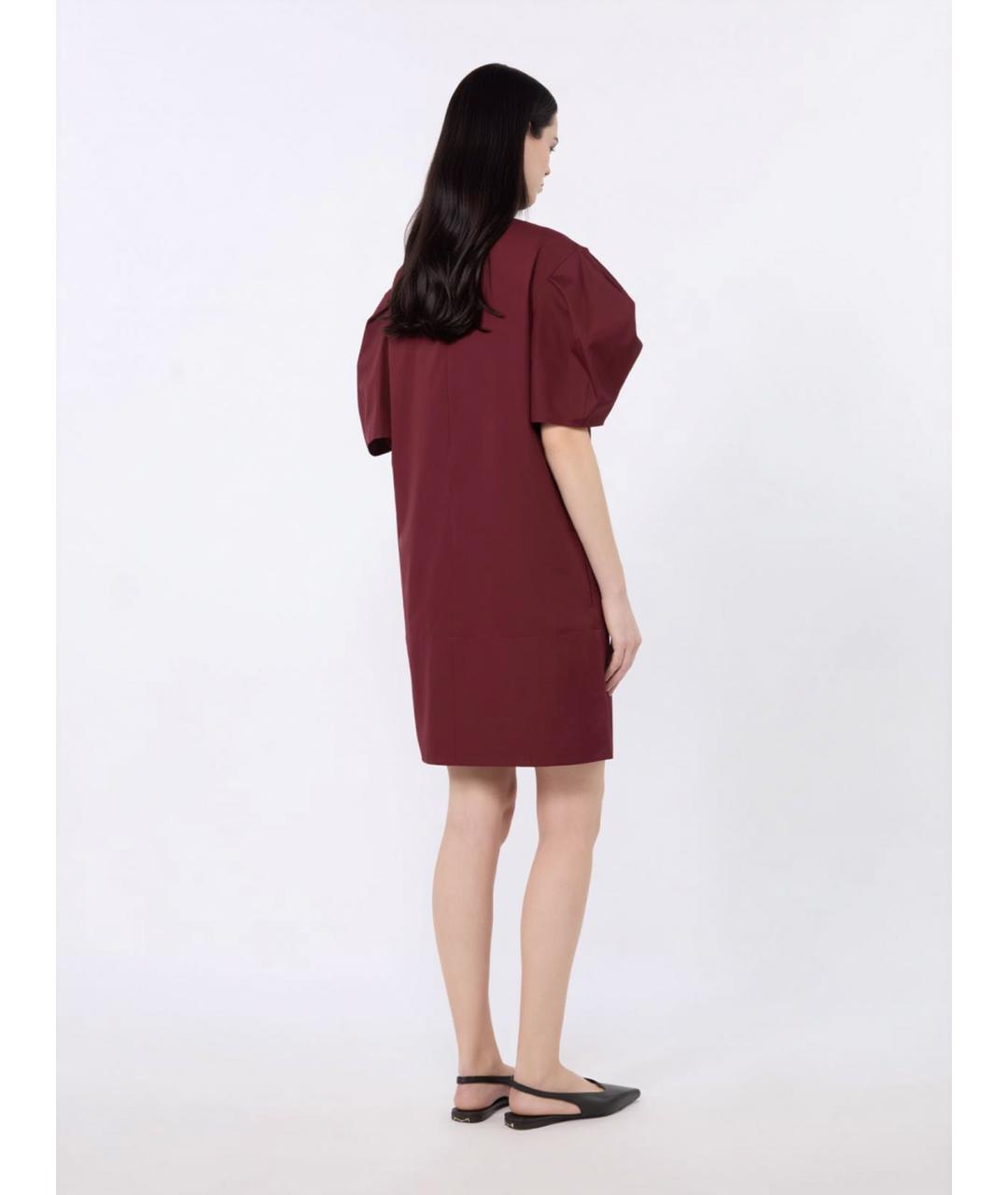 'S MAX MARA Бордовое хлопковое повседневное платье, фото 4