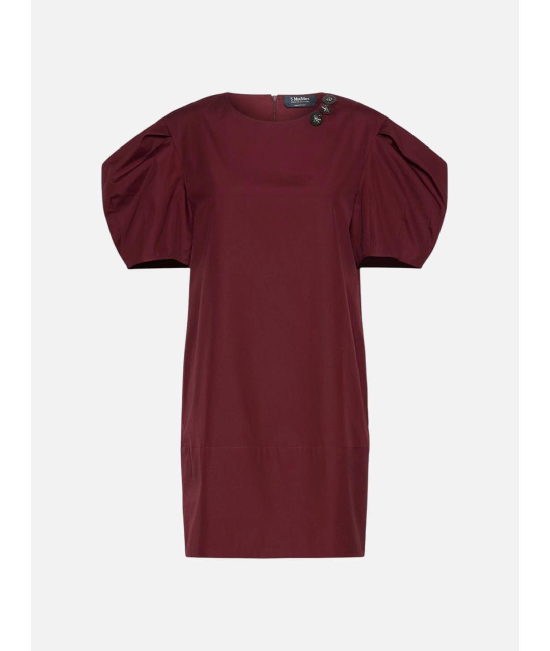 'S MAX MARA Бордовое хлопковое повседневное платье, фото 1