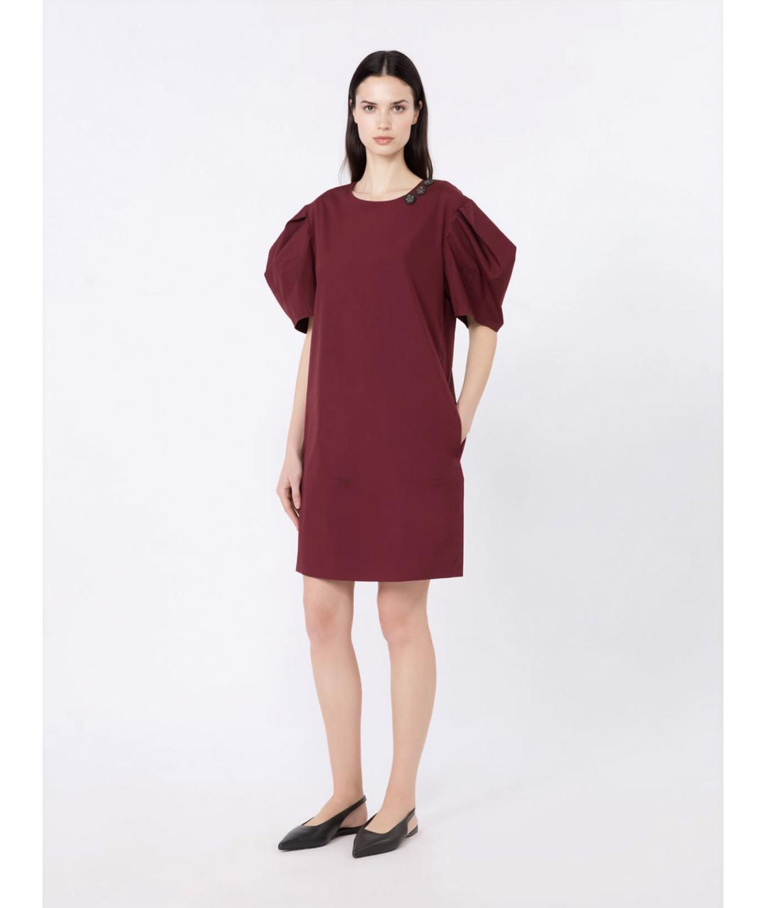 'S MAX MARA Бордовое хлопковое повседневное платье, фото 2