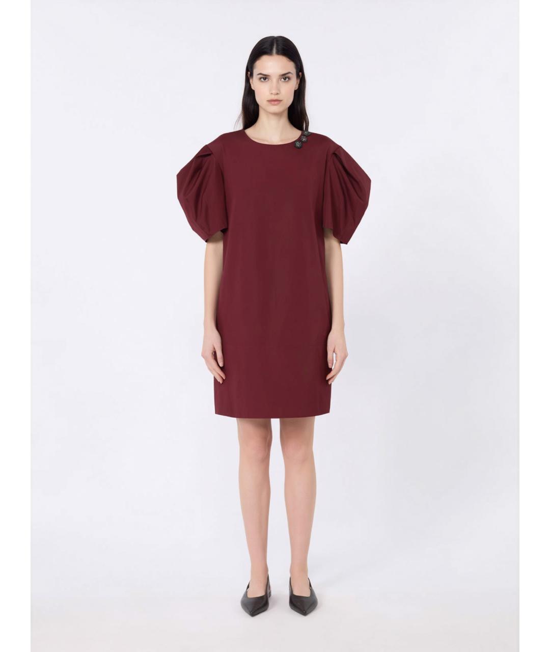'S MAX MARA Бордовое хлопковое повседневное платье, фото 3