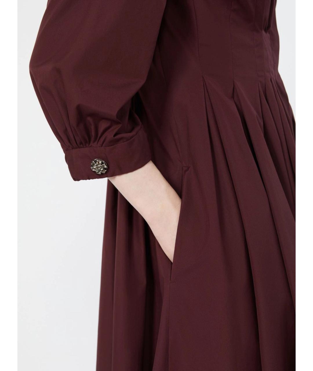 'S MAX MARA Бордовое хлопковое повседневное платье, фото 5