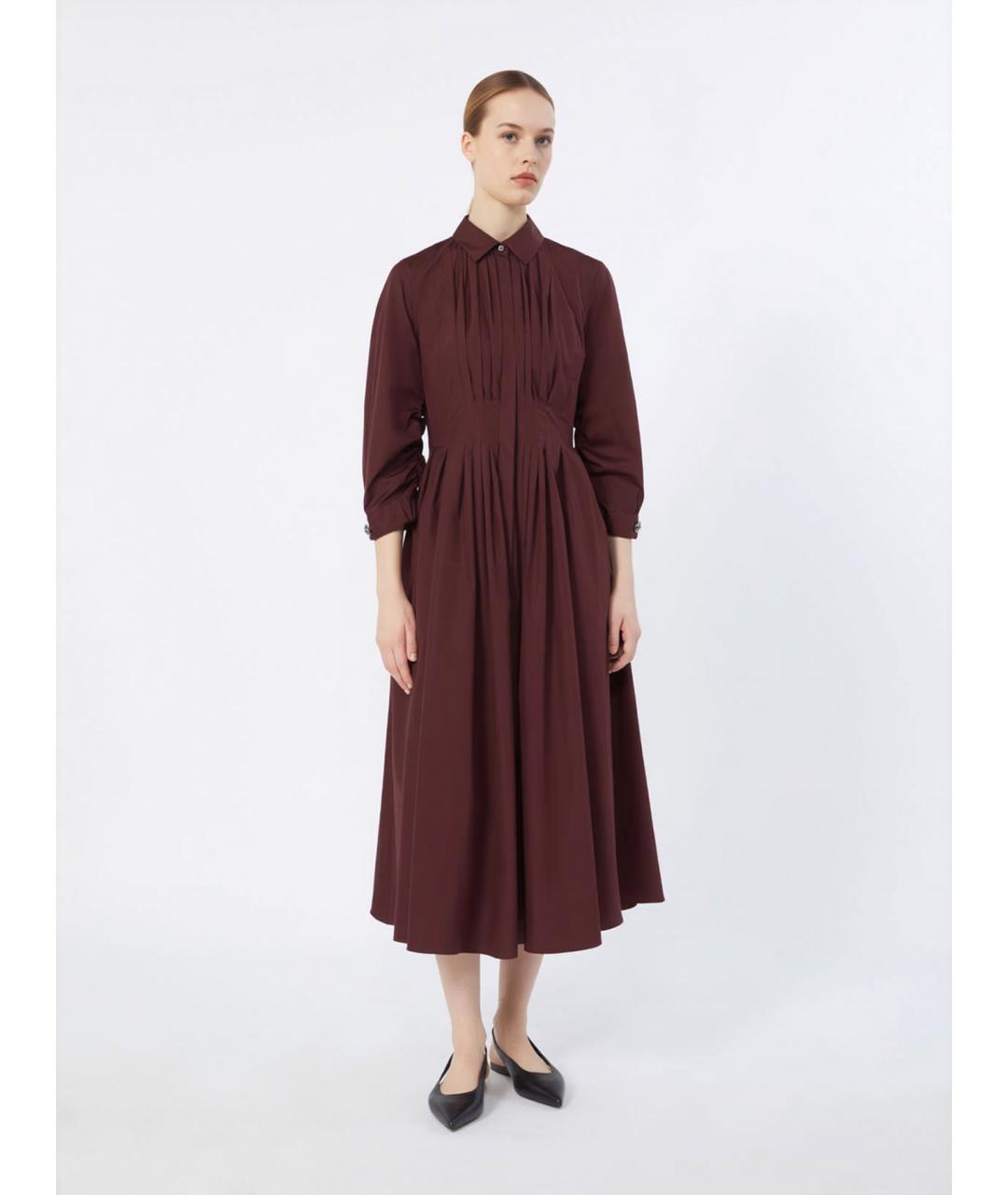 'S MAX MARA Бордовое хлопковое повседневное платье, фото 3