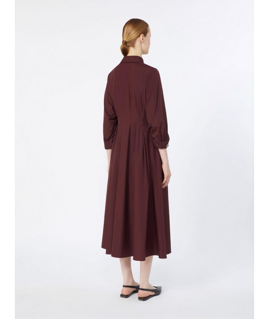 'S MAX MARA Бордовое хлопковое повседневное платье, фото 4