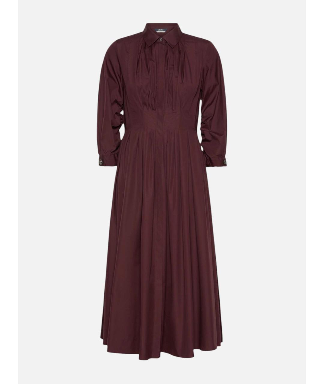 'S MAX MARA Бордовое хлопковое повседневное платье, фото 1