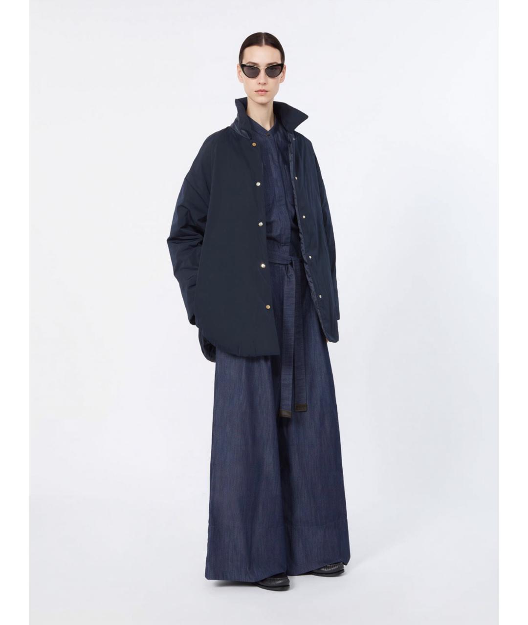 'S MAX MARA Темно-синий полиэстеровый пуховик, фото 2