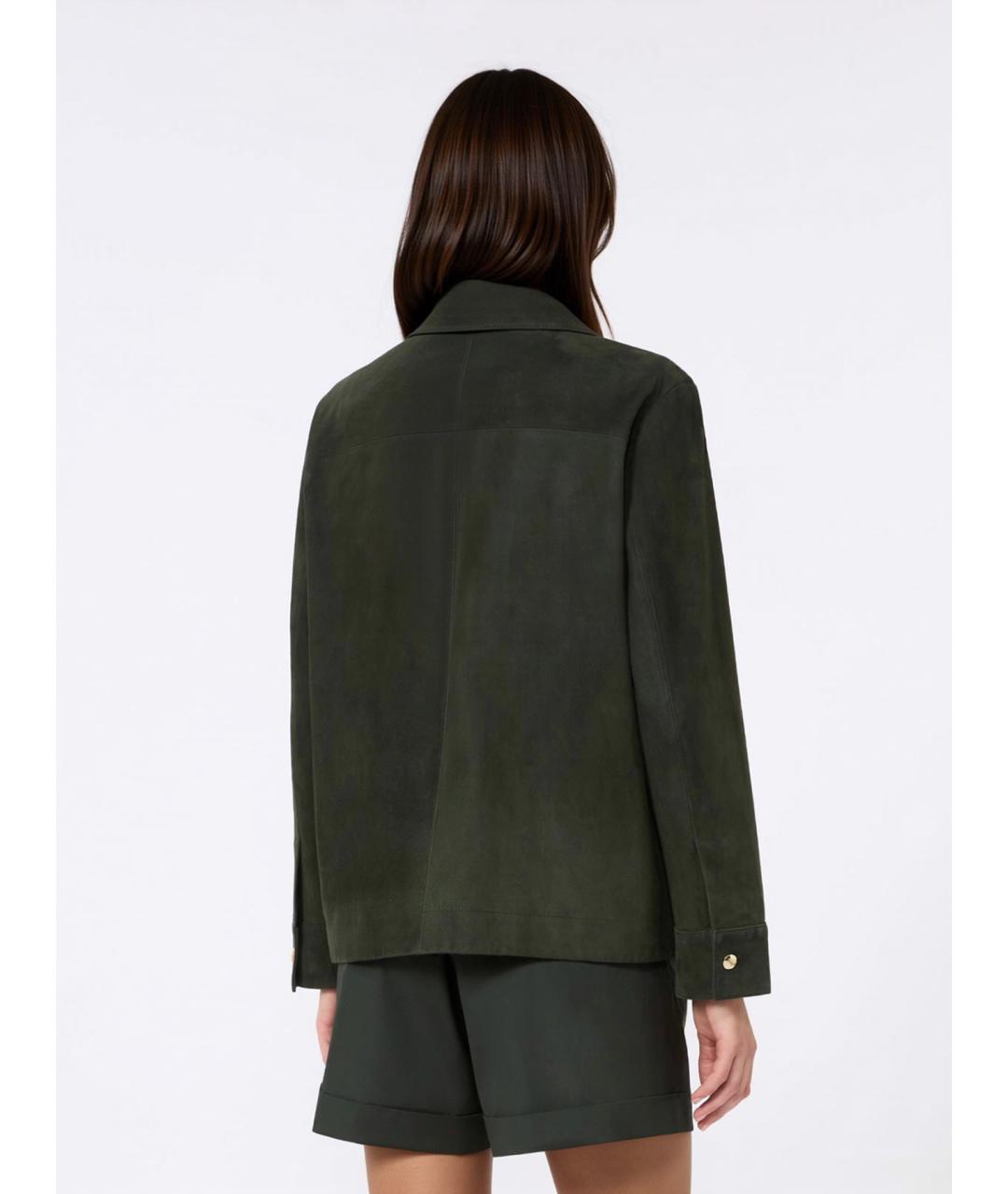 'S MAX MARA Зеленая замшевая куртка, фото 4