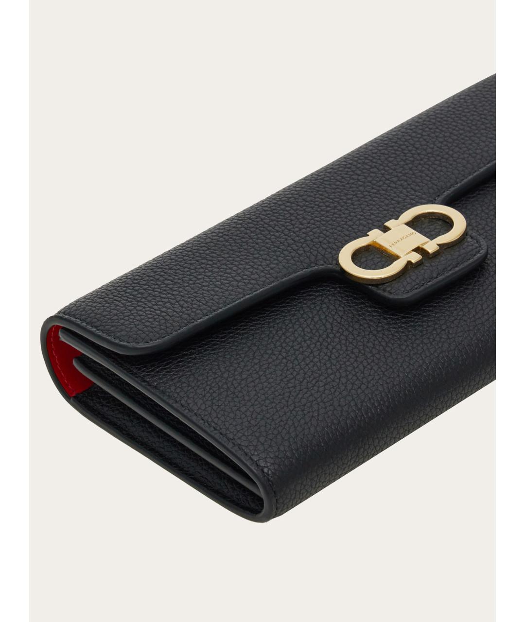 FERRAGAMO Черная кожаная сумка через плечо, фото 4