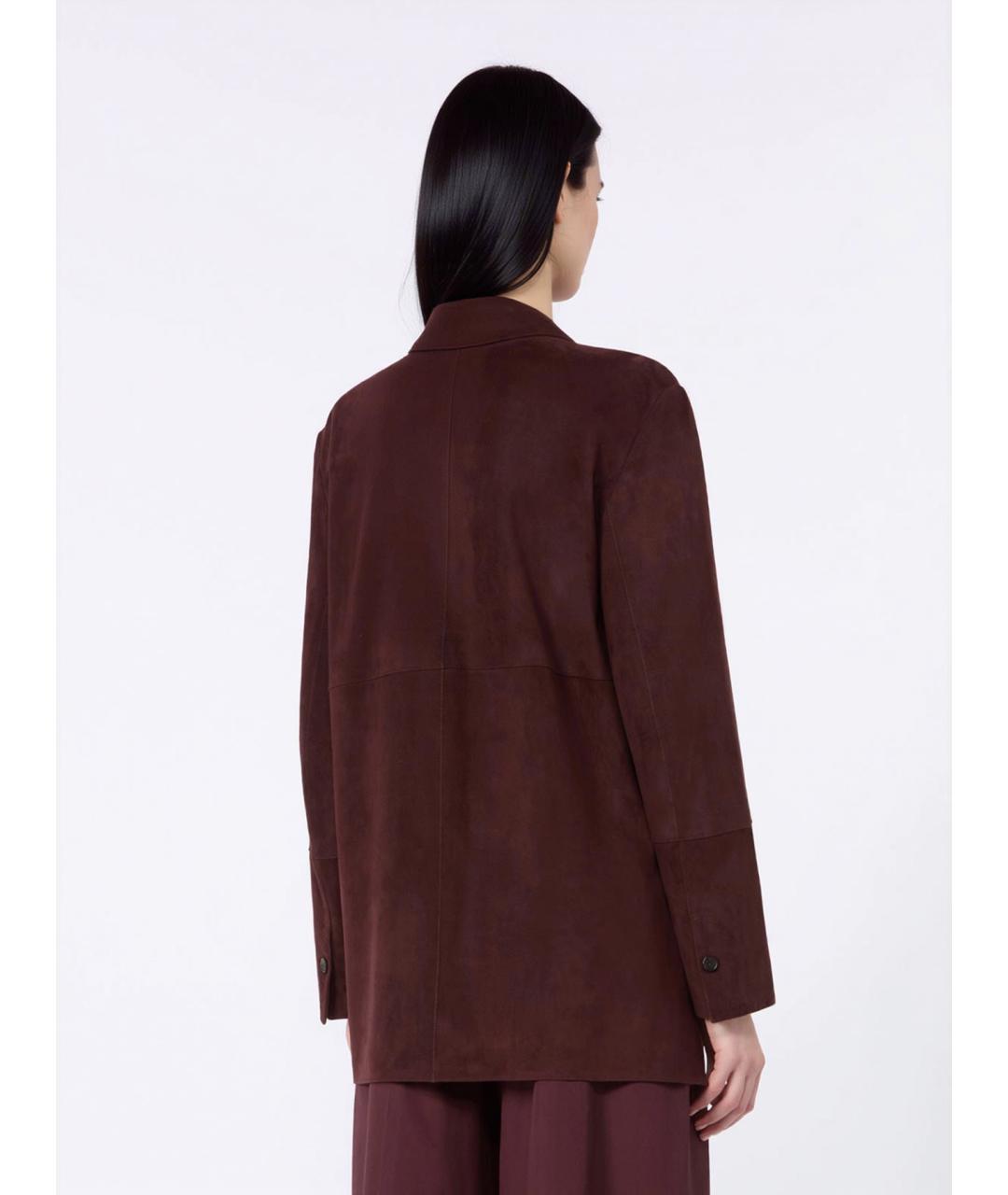 'S MAX MARA Бордовая замшевая куртка, фото 3