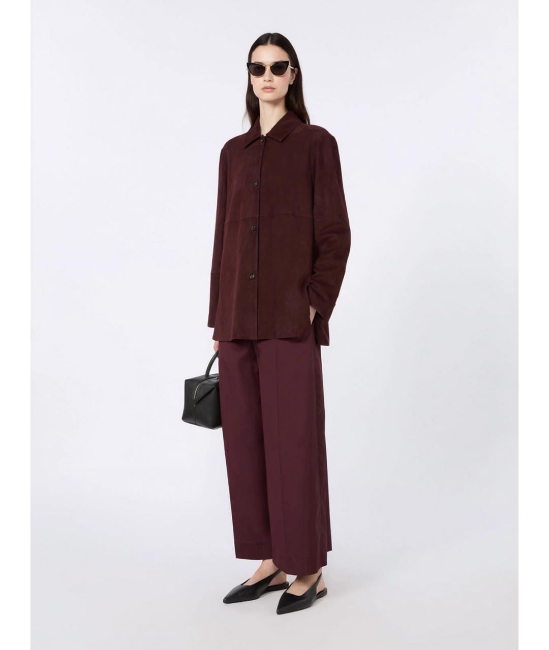 'S MAX MARA Бордовая замшевая куртка, фото 2